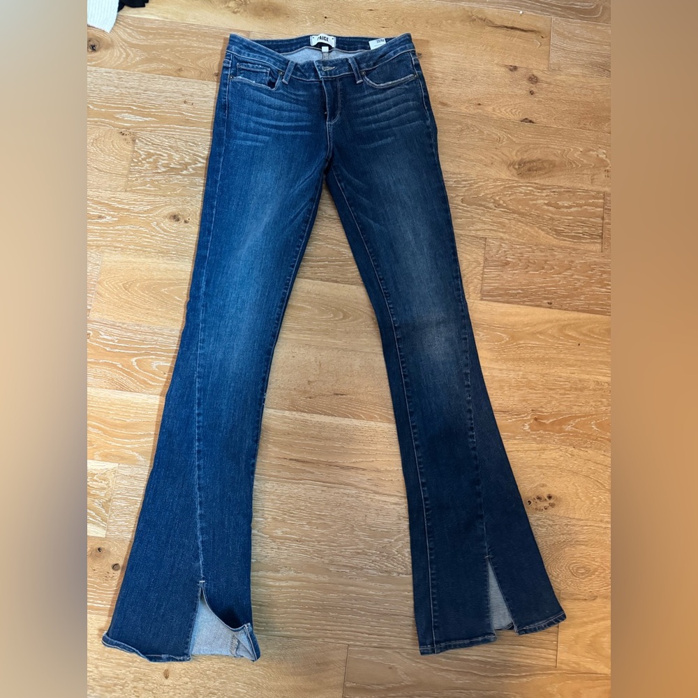 Paige low rise split hem size 27 jeans